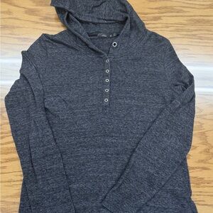 Prana Raw Edge Pullover Hoodie Heather Gray Lightweight Hiking Gym Men’s M